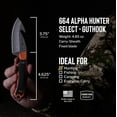 thumbnail image 2 of Buck Knives 664 Alpha Hunter Select Fixed Blade Hunting Knife with Guthook, Orange, 2 of 5
