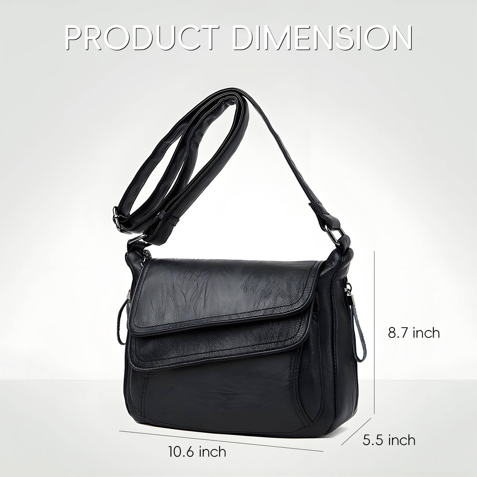 GASTROPOD 2026 New Purses for Women Side Zipper Pockets Cross Body Bag for Woman for Travel,Shopping,Daily Convenient Pocket Design Shoulder Bag for Women Black