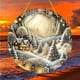 thumbnail image 5 of Puntoco Letrero de madera circular con hermosa vista nocturna y nieve navideña, número de puerta, pintura en madera, decoración, jardín, porche, 5 of 6