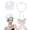 White, variant on 5Pcs Fascinators Hat for Women Tea Party Veil Mesh Headband Feather Hat for Women Veil Tea Party Hats(Pink)