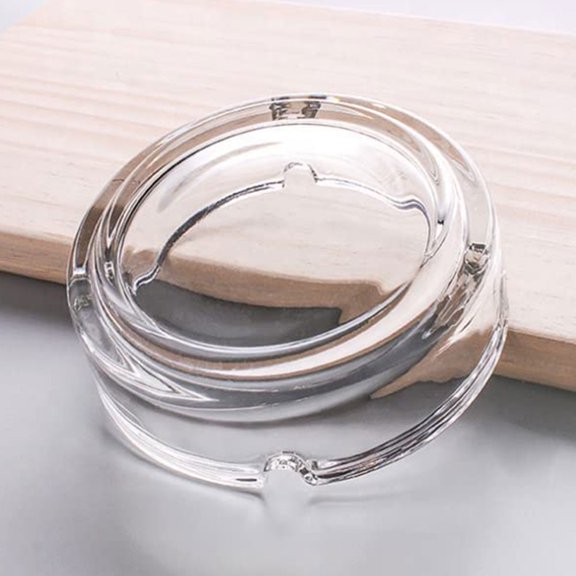 Glass Ashtray Decorative Transparent Ash Tray Tabletop Ashtray for Cigarettes Home Ashtray
