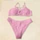 thumbnail image 4 of Trajes de baño Amzcrzy Tankini para mujer, trajes de baño, trajes de baño, bikini de control de abdomen, bikini de moda cómodo, traje de baño de color liso para mujer, bikinis rosa, L, 4 of 4