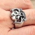 thumbnail image 2 of Vintage Ethnic Style Skull Biker Rings Mens 14K White Gold Rock Punk Gothic Skull Ring Fashion Party Jewelry Gifts, 2 of 8