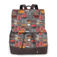 thumbnail image 1 of Easygdp BBQ Icons Mochila de Cuero para Mujeres, Bolso de Hombro, Bolsos de Mano de Moda para Trabajo y Viajes, 1 of 4