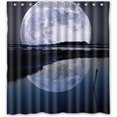 thumbnail image 1 of ABPHQTO Lovely Moon Pattern Cortina de ducha Impermeable Cortina de ducha 160x180 cm, 1 of 2