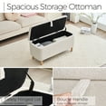 thumbnail image 3 of Comfort Stretch 39.3" Length Storage Ottoman Bench for Living Room,White Bedroom Bench with Entryway Storage Rectangular Boucle Foot Rest Stool Padded Seat, 3 of 9