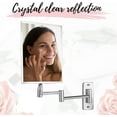 thumbnail image 7 of MIRRORVANA Frameless Wall Mount Mirror for Bathroom with 11" Extension Swivel, No Magnification, Rectangular 8.7" x 6.3" Surface, Chrome, 7 of 7