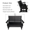 thumbnail image 2 of Innovaze Wooden Patio Glider with High Roll Back and Deep Contoured Seat, Heavy Duty 800 LBS, Black, 2 of 8
