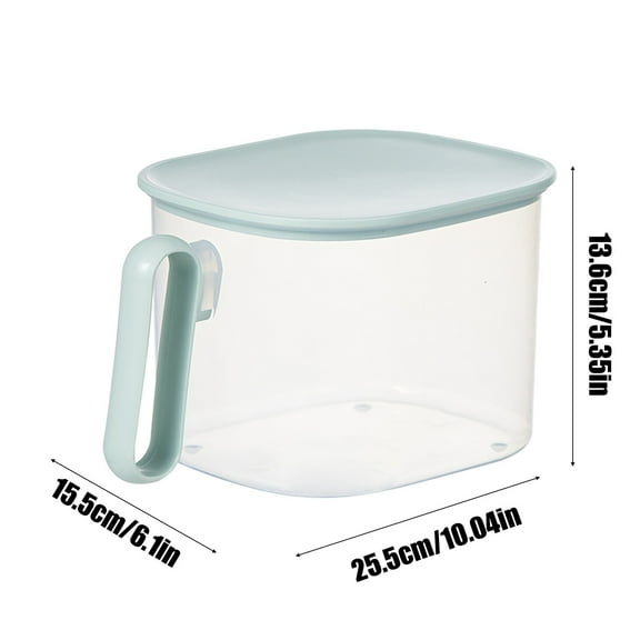 2.4 L Plastic Storage Containers with Lid Large Square Food Storage Organizer Stackable Refrigerator Organizer with Handle Kitchen Containers for Fruits Vegetables Meat Eggs