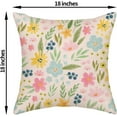 thumbnail image 6 of Spring Pillow Covers 18x18 Watercolor Floral Farmhouse Decor Throw Pillows Case for Couch Colorful Flower Seasonal Pillowcase Outdoor Decorative Cushion Case for Sofa Bed Decorations Set of 2, 6 of 6