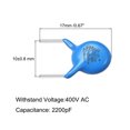thumbnail image 3 of Unique Bargains Ceramic Disc Safety Capacitors 2200pF 400V AC Y1 Series L6 50pcs, 3 of 5