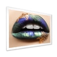 thumbnail image 2 of Designart 'Woman Lips With Green Lipstick & Teeth' Modern Framed Art Print, 2 of 4