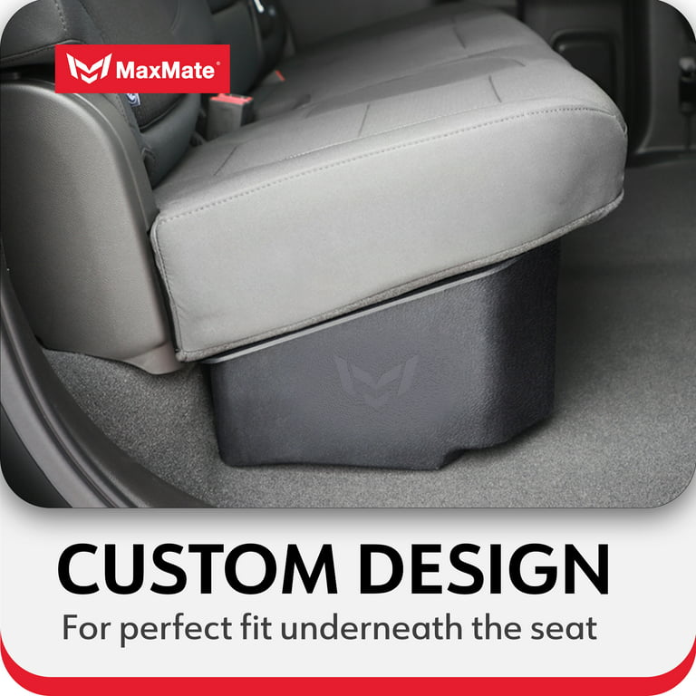 MaxMate Underseat Storage Box Compatible with 2019-2024 Chevy Silverado &  GMC Sierra 1500; 2020-2023 2500 3500 HD | Double & Crew Cab | Black Rear