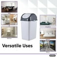Superio Small 2.5 Gallon Plastic Trash Can with Swing Top Lid, Compact