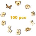 thumbnail image 3 of 100 Pieces Handmade Wooden Buttons Wooden Button with 10 Styles Animal Shape Wooden Buttons for Haberdashery Album Scrapbooking DIY Sewing Decorative Crafts, 3 of 5