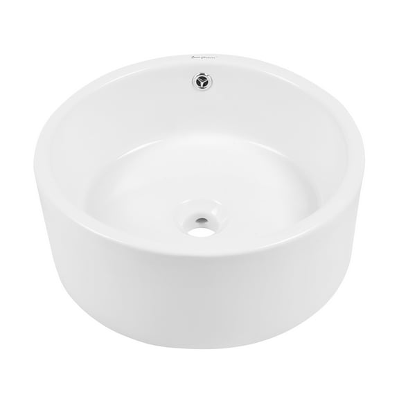Trocadéro Round Ceramic Bathroom Vessel Sink in White