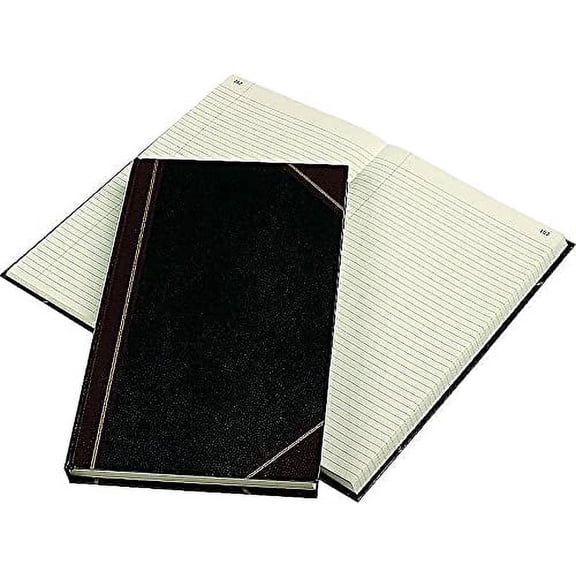 NATIONAL Texhide Series Record Book, Black, 14.25" x 8.75", 300 Pages (57131)