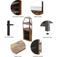 thumbnail image 4 of Rustic brown bar gabinete para de esquina almacenamiento con iluminación led, adjustable estantes y glass holder as liquor organizer in home muebles, 4 of 7