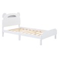 thumbnail image 6 of Bellemave Twin Size of Children's All Solid Wooden Platform Bed with Bear-shaped Headboard,with Warm Night Lights than moonlight,Suitable for Boys and Girls,White, 6 of 9