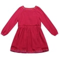 thumbnail image 2 of Girls Red Cotton Ethnic Floral Embroidered Dress 9/10, 2 of 7