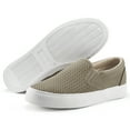 thumbnail image 3 of JENN ARDOR Sneakers For Women Comfortable Flat Shoes Adult Student Casual Shoes size 6 Taupe, 3 of 9