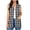 Black, variant on Womens Plaid Open Front Sleeveless Duster Cardigans Drape Lightweight Loose Vest Coat with Pockets