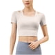 thumbnail image 1 of Tops de Color Sólido para las Mujeres, Secado Falso de Dos Piezas, Ejercicio Apretado Tops de Yoga, 1 of 5