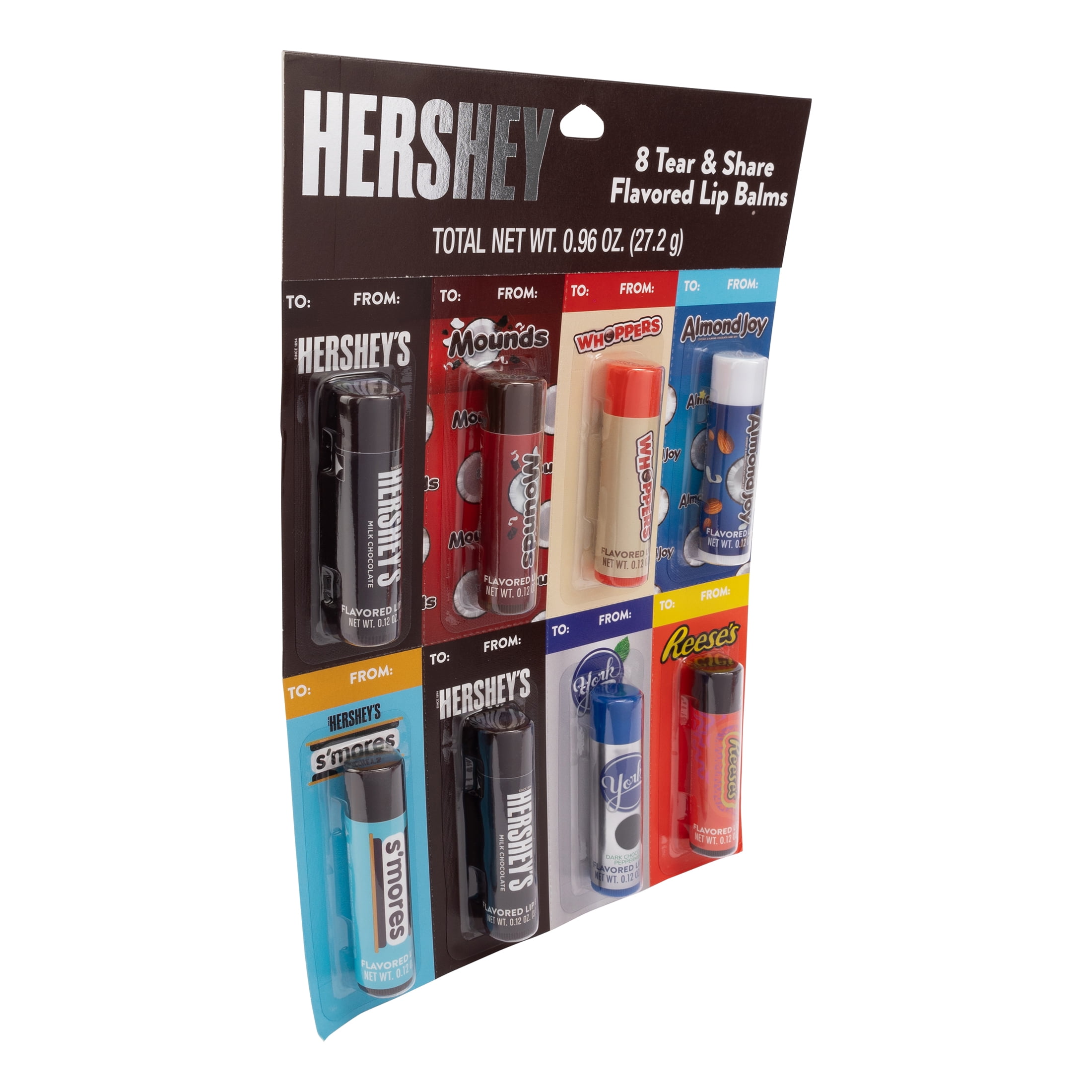 Hershey Tear & Share Lip Balms, 8 Pack, 27.2g, Multiple Flavors