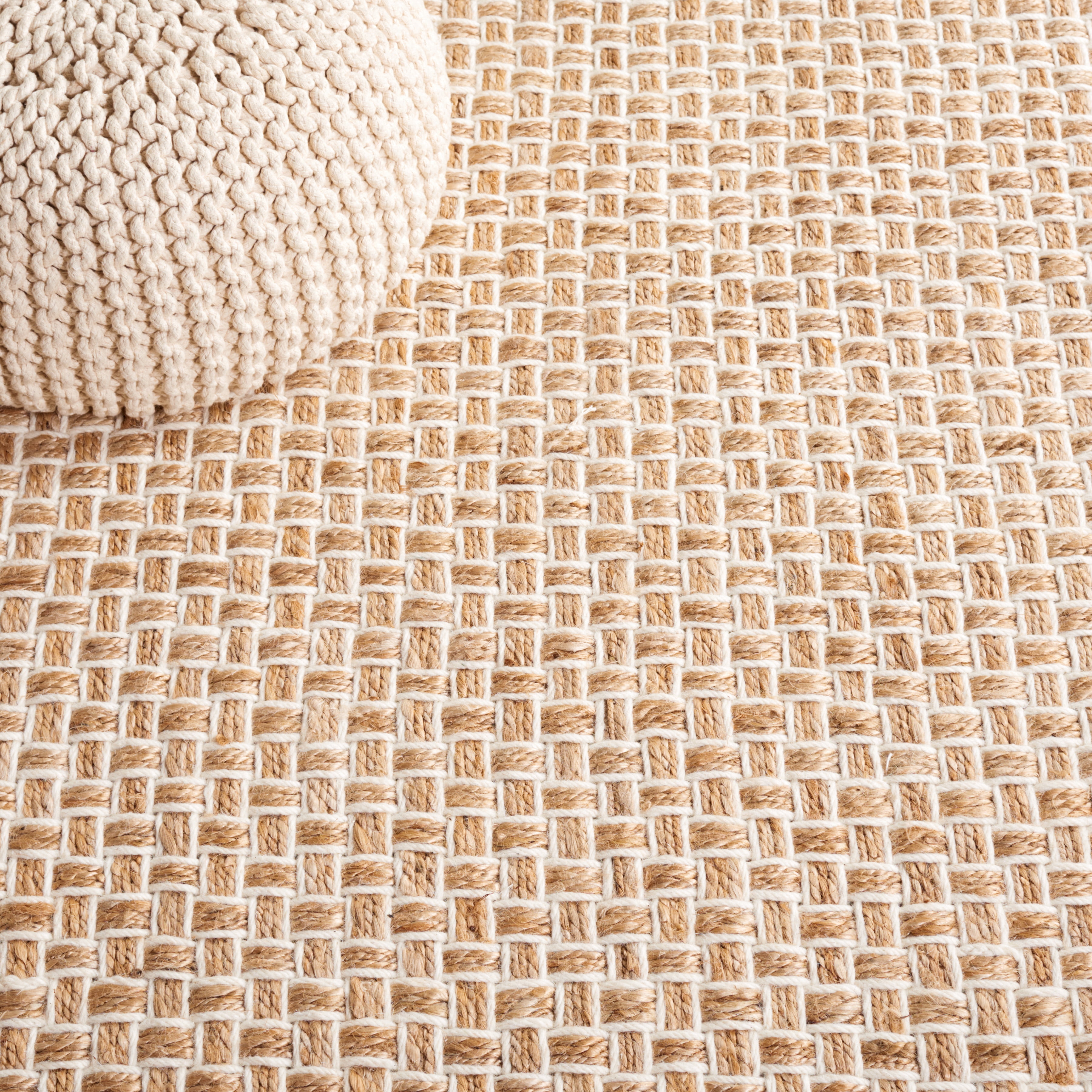 SAFAVIEH Natural Fiber Ella Solid Area Rug, Natural/Ivory, 8' x 10'