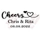 thumbnail image 1 of Pegatinas de boda personalizadas transparentes, etiquetas de burbujas, varita de burbujas, oro/blanco, no botellas, 100 unidades, 1 of 4