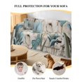 thumbnail image 4 of Teal Blue Tulips Couch Cover, Spring Floral Barn Doors Vintage Wood Beige Sofa Cover Blanket for Loveseat Couches, Sectional Sofa Slipcover Furniture Protector for Living Room Bedroom 71''x118'', 4 of 9