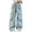 Blue, variant on Baggy Jeans for Kids Wide Leg Jeans Girls Elastic High Waisted Denim Cargo Pants with Pocket Girls Pants Size 3-4 Years