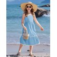 thumbnail image 5 of Arshiner Girls Spaghetti Strap Dress Tiered Cami Maxi Sundress with Pockets | Girls Summer Dresses for Kids 6-14 Years, 5 of 5