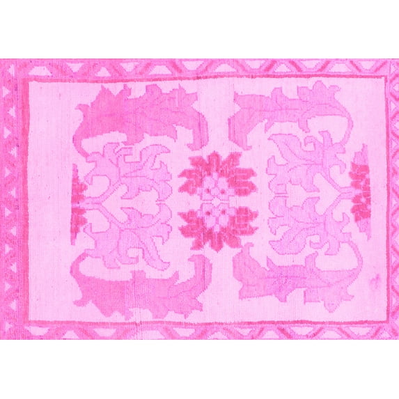 Ahgly Company Indoor Rectangle Abstract Pink Modern Area Rugs, 8' x 10'