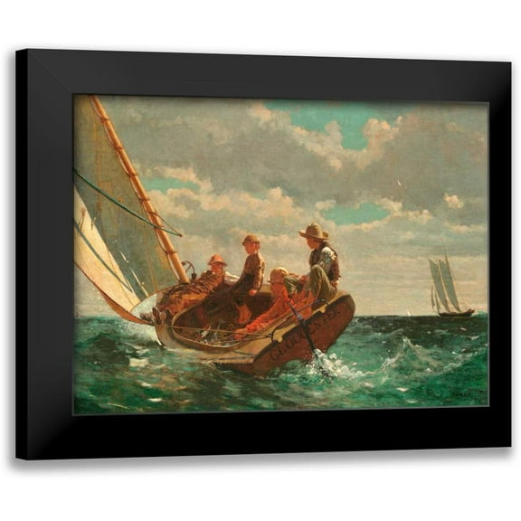 Homer, Winslow 14x12 Black Modern Framed Museum Art Print Titled - Breezing Up (A Fair Wind)