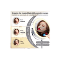 thumbnail image 4 of Espejo De Maquillaje Led Retráctil Aumento Doble Cara Usb, PLATA, 4 of 4