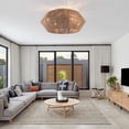 thumbnail image 2 of TFCFL 18'' Boho Ceiling Fan Light Rattan Caged Flush Mount Fan Chandelier Lamp 6 Speeds with Remote Control, 2 of 24