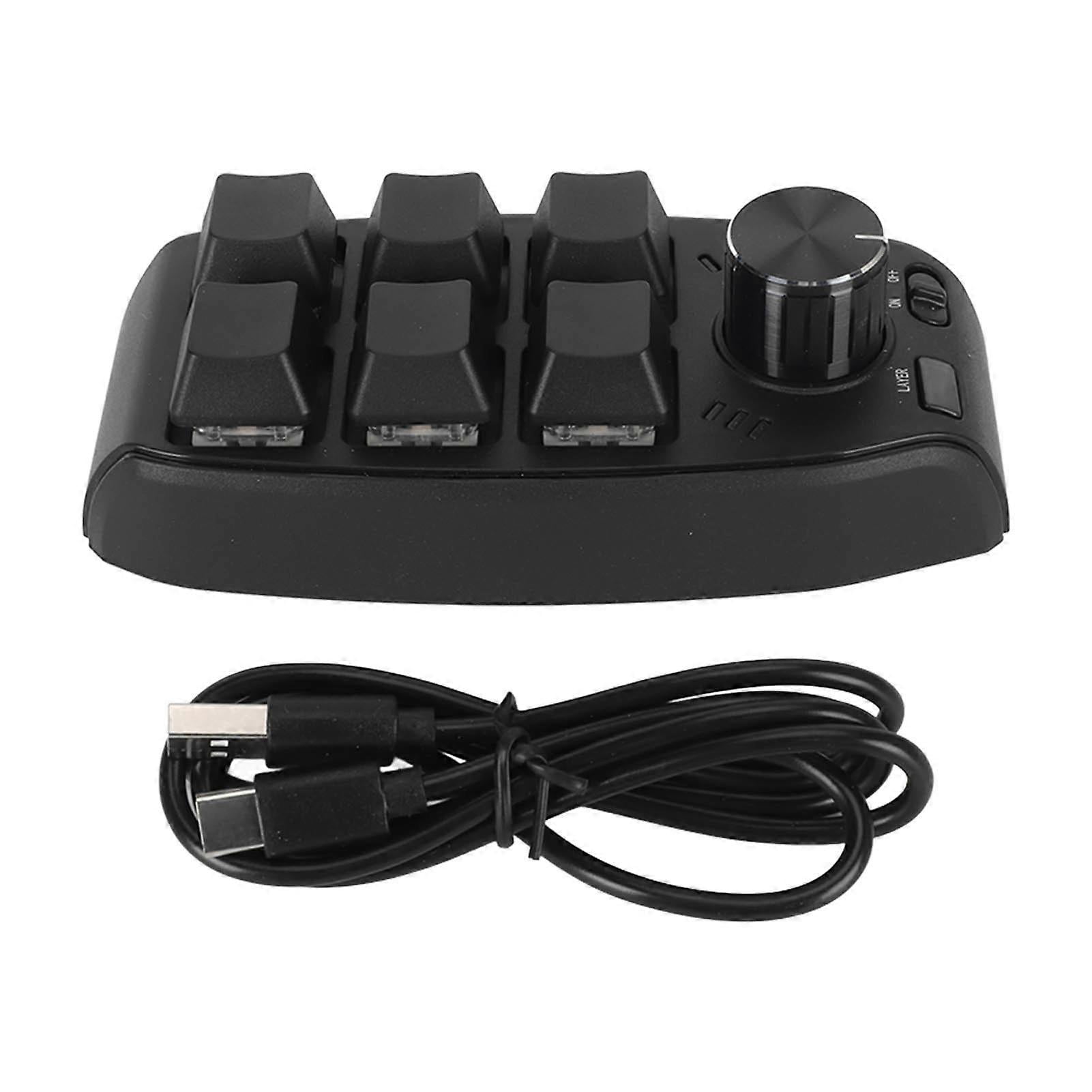Mini Keypad 6 Keys 1 Knob Red Switch Mechanical Plug and Play ...