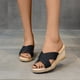 thumbnail image 2 of Amzcrzy Zapatos de mujer,Zapatos de mujer,Zapatillas de mujer, Zapatos de tacón alto para mujer, sandalias de paja y lino, cuñas, zapatillas de vestir informales de lona Sandalias Mujer Zapatillas De, 2 of 9