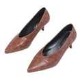 thumbnail image 6 of LIANGP Women's High Heels Single Shoes Pointed Shoes Toe Women High Heels Color Shoes SlipOn Solid Leisure Work Women's Pumps Ladies Shoes Brown Size 6.5, 6 of 8