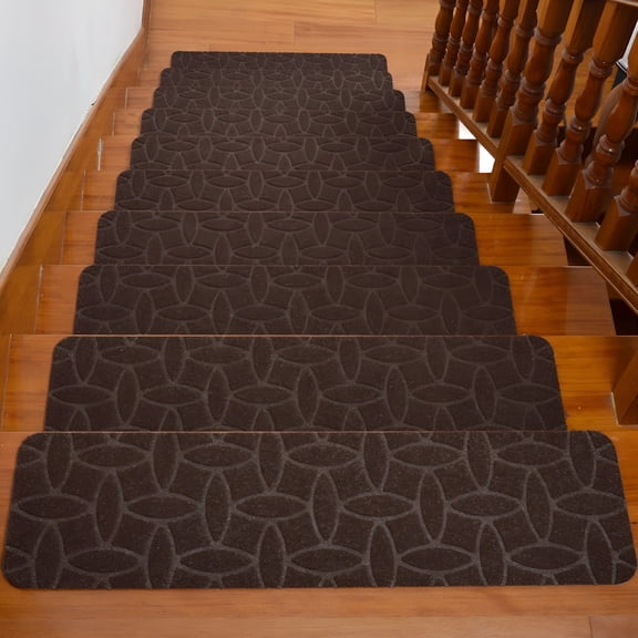 RLESO Stair Treads for Wooden Steps, Soft Stair Treads, 8x30" Reusable Carpet Stair Treads, Washable Stair Runners for Wooden Steps Non Slip Carpet Treads For Wood Stairs