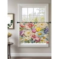 thumbnail image 2 of Sheer Curtains 45 Inch Length, Spring Floral Semi Sheer Curtains Light Filtering Window Treatment, Farmhouse Elegant Flowers Vintage Art Privacy Voile Drapes for Living Room Bedroom 52x45 Inch, 2 of 7