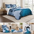 thumbnail image 6 of Quilts Twin XL Size Bedding Set, Winter Snowy River Lightweight Quilted Comforter, Nature Pine Trees Forest Snowy Scenery Soft Bedspread Coverlet with Pillow Covers for All Season, 68" x 98", 6 of 9