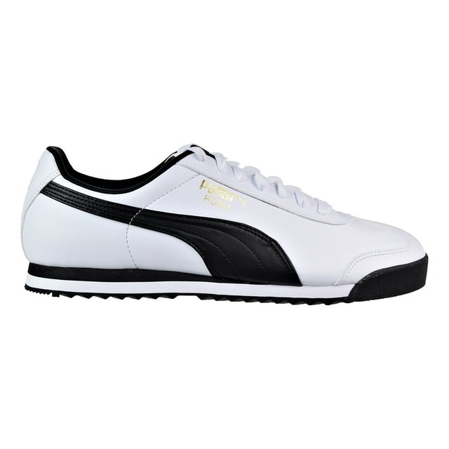 PUMA Men's Roma Basic Fashion Sneaker, White/Black Leather - 7 D(M) US