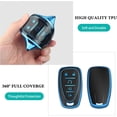 thumbnail image 4 of Key Fob Cover Compatible with Chevrolet Equinox Malibu Traverse Blazer Camaro Impala Cruze Volt Bolt Sonic Trax Tahoe Keychain Case Holder Protector,5-Buttons-Blue, 4 of 6