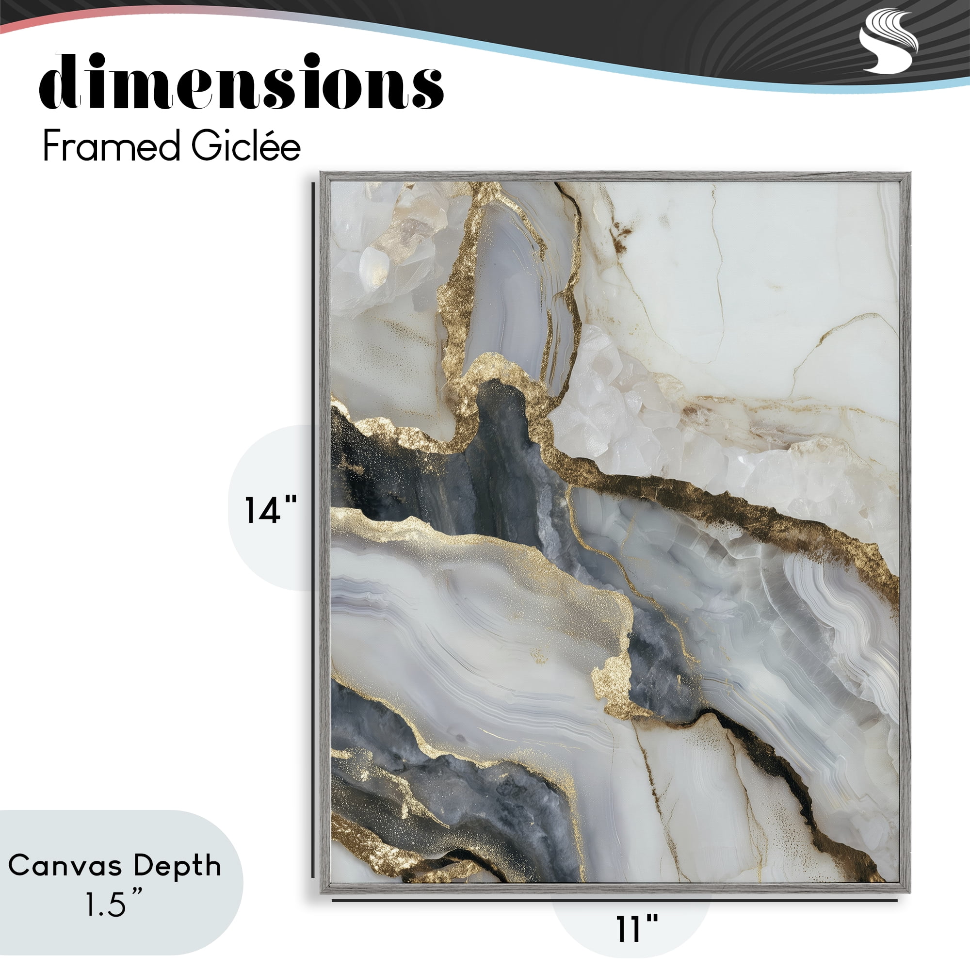 Stupell Industries Elegant Touch of Gold Gray Framed Giclee Art, design by Svetlana Aleynikova
