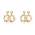 thumbnail image 3 of Aretes Circulares Hoja Cobre Sonducket Articulos Trenzados Rattan Boho Blanco, 3 of 6