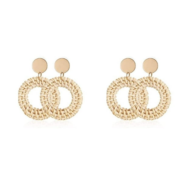 Sonducket Pendientes circulares occidentales de estilo nacional con hoja de cobre, cómodos y atractivos colgantes para oreja, joyería para Type1 NO1