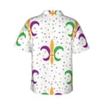 thumbnail image 3 of Bixox Men's Hawaiian Shirts Men's Mardi Gras Carnival1 Print Short-Sleeve Shirt-X-Large, 3 of 8