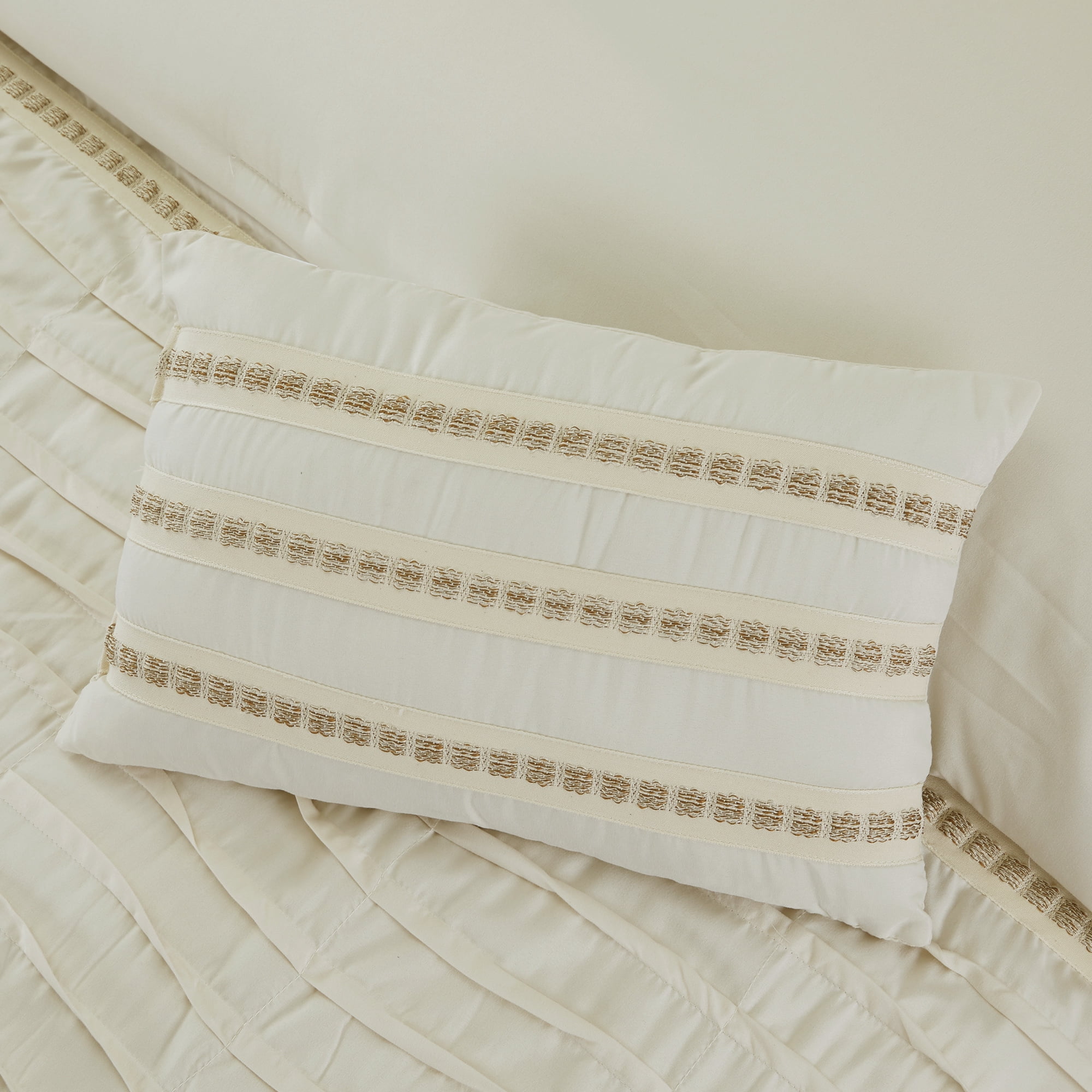 Modern Threads 8-Piece Antonella Sand Pleated Bed Comforter Set, King